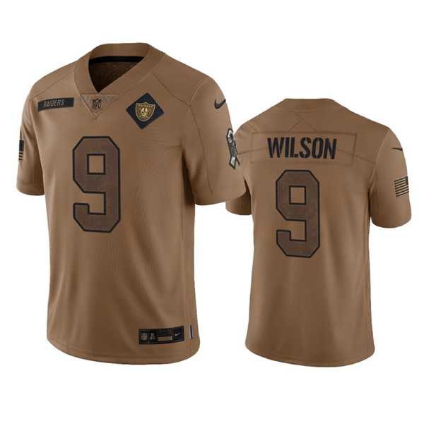 Men's Las Vegas Raiders #9 Tyree Wilson 2023 Brown Salute To Service Limited Football Stitched Jersey Dyin
